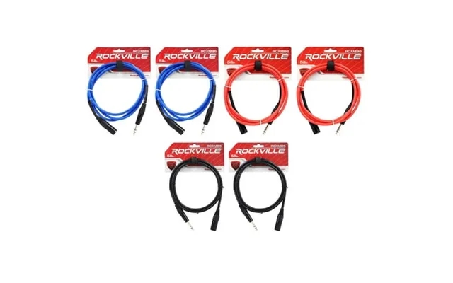 6 Rockville 6 Male Rean Xlr To 1 4 Trs Cable 3 Colors X 2 Of Each product image