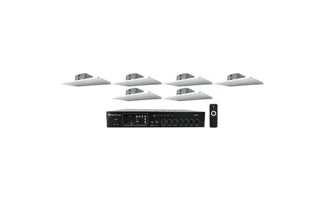6 Rockville Audio 2 X 1 Drop Ceiling Tile Speakers Amp For Office Restaurant product image