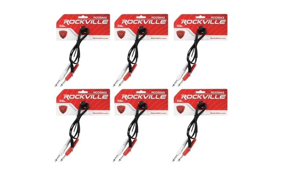 6 Rockville Rcdsm3b 3 3.5mm 1 8 Trs To Dual 1 4 Y Cable 100% Copper