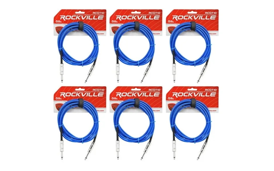 6 Rockville Rcgt10bl 10 1 4 Ts To 1 4 Ts Guitar Instrument Cable