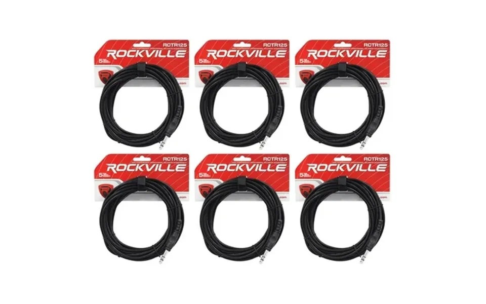 6 Rockville Rctr125b 25 1 4 Trs To 1 4 Trs Cable Black 100% Copper