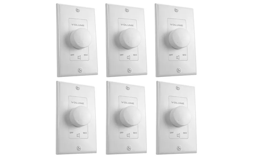 6 Rockville Vol7035 White 35w 70v Wall Volume Control Zone Controllers