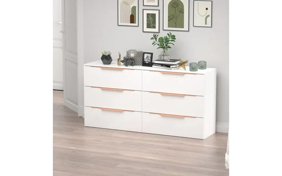 6-drawer Double Dresser For Bedroom White Mdf
