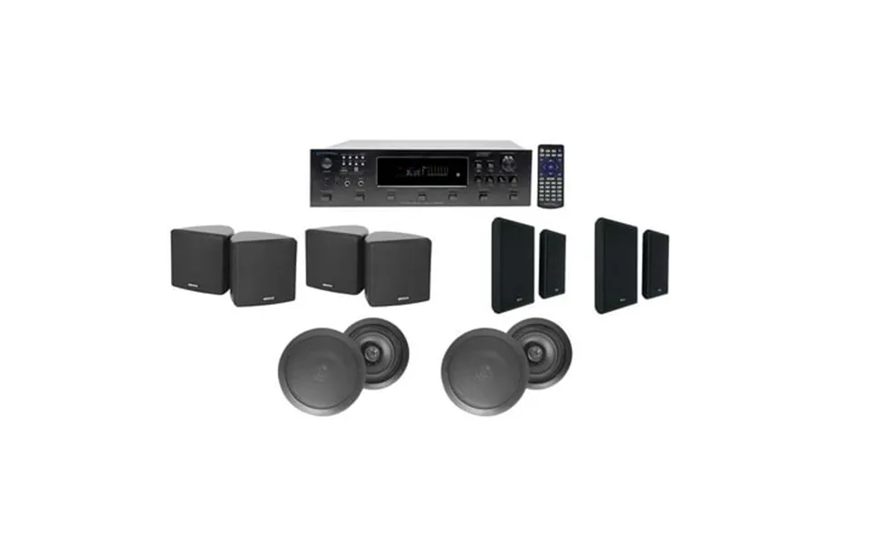 6-zone Receiver 4 Bl 3.5 Cube Wall Bl Ceiling Speakers For Restaurant Bar Cafe