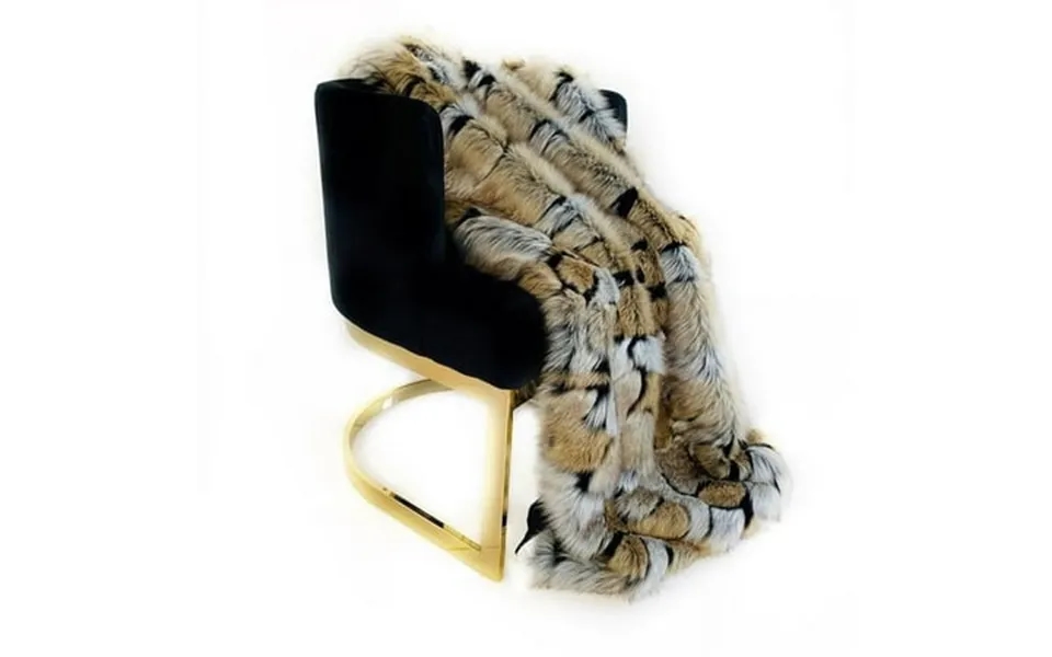 60 X 96 In. Wild Wolf Plush Handmade Luxury Faux Fur Throw Taupe & Black