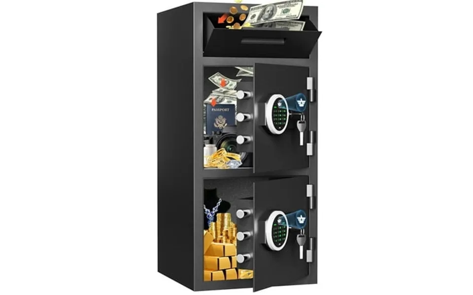 6.5 Cu Ft Extra Large Home Safe Box Fireproof Waterproof With Drop Slot Digital Drop Safe With Double Door & Key Hook Mo