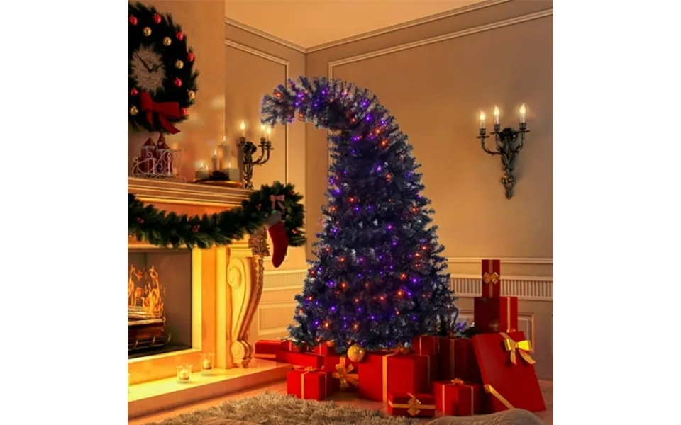 6ft Bent Top Prelit Christmas Tree Bendable Grinch Style Christmas Tree With 250 Led Lights And 1080 Lush Branch Tips Hi