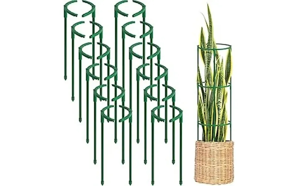 6packs Plant Support Stakes Half Round Plant Stakes For Indoor Plants Stackable 3 Tier Garden Flower Support Plant Cages