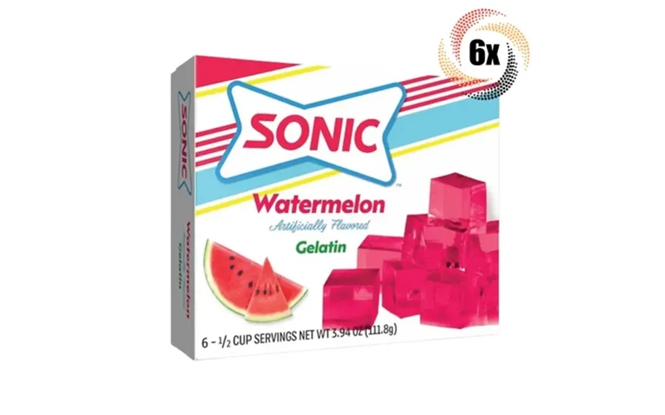 6x Packs Sonic Watermelon Flavor Gelatin 6 Servings Per Pack 3