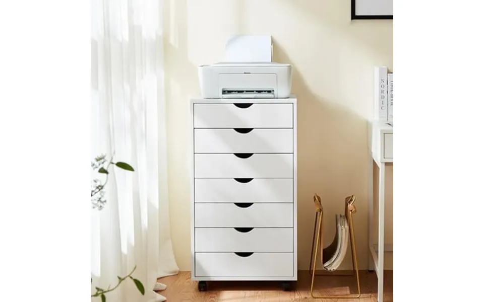 7-drawer Wood File Cabinet With Wheels Rolling Storage Organizer For Home Office 18