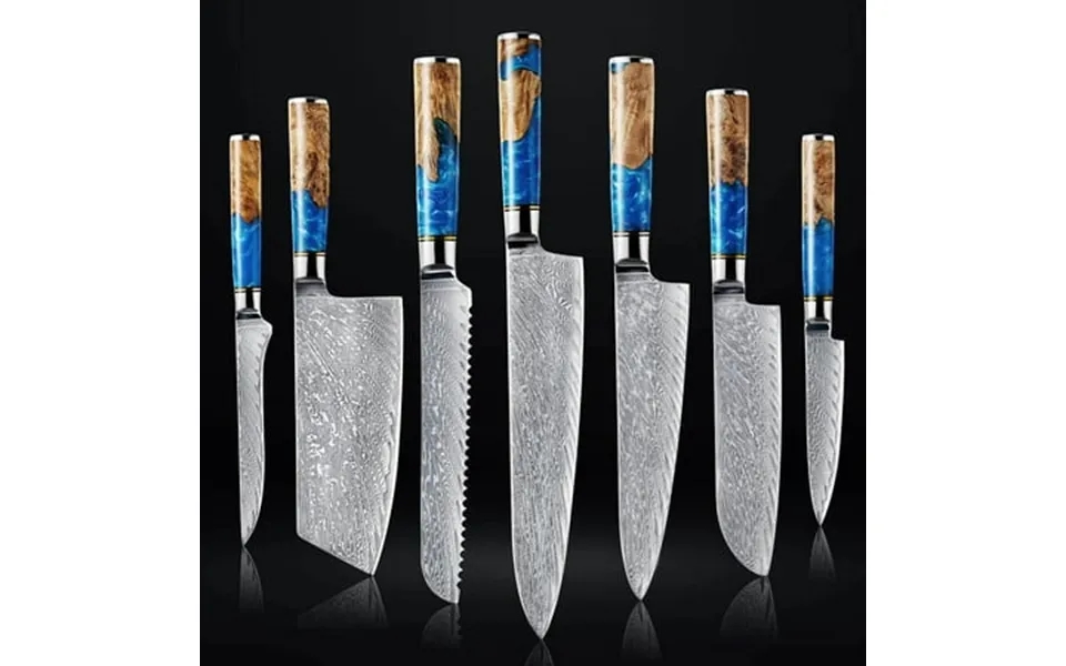 7-piece Damascus Steel Kitchen Knife Set - Tsunami Collection