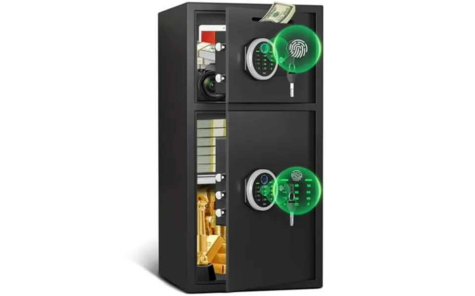 7.0 Cu Ft Large Safe Box Fireproof Waterproof Biological Fingerprint Home Safe With Deposit Slot & Dual Alarm System Mon