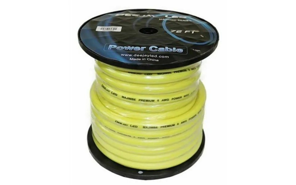 72 Ft. 70 Percent Aluminum & 30 Percent Copper Power Cable For Vehicular Audio Amplifiers Yellow