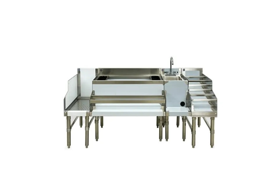 72 Stainless Steel Combination Cocktail Station With 18 Liquor Display Nsf Bs12361212