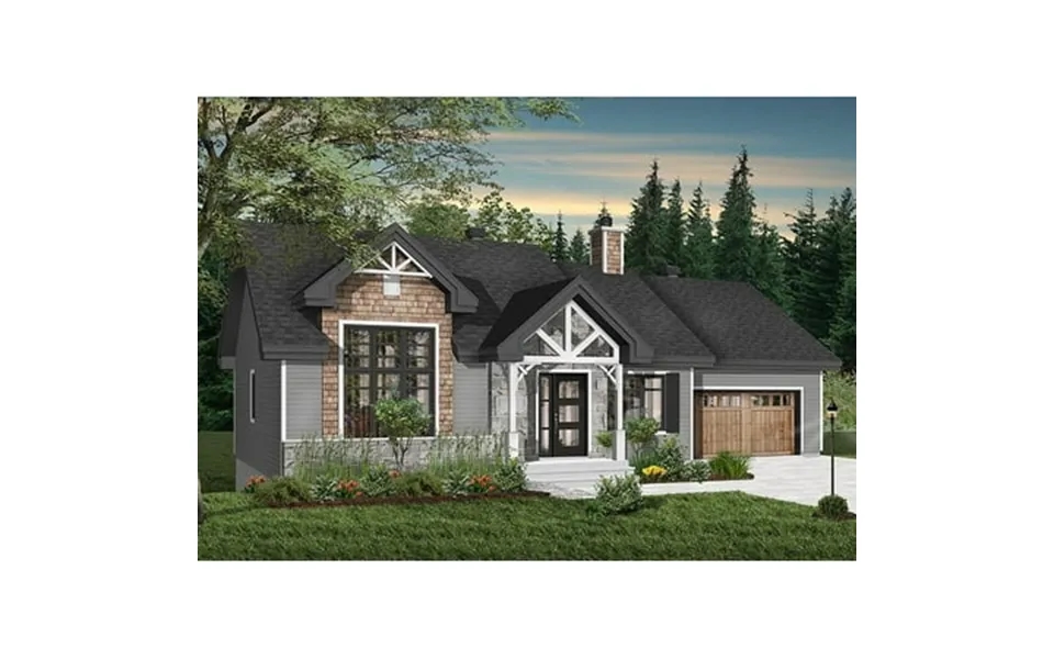 728-31531 Mountain Craftsman 2 Bed 1 Bath Luxury Home Plan 1240 Sq Ft Full Blueprints With License To Build By Home Plan