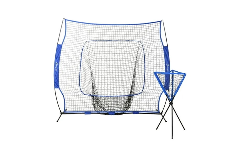 7.5 X7 Baseball Practice Net Set W Catcher Net Tee Stand 12 Baseballs For Pitching Fielding Practice Hitting Batting Bac