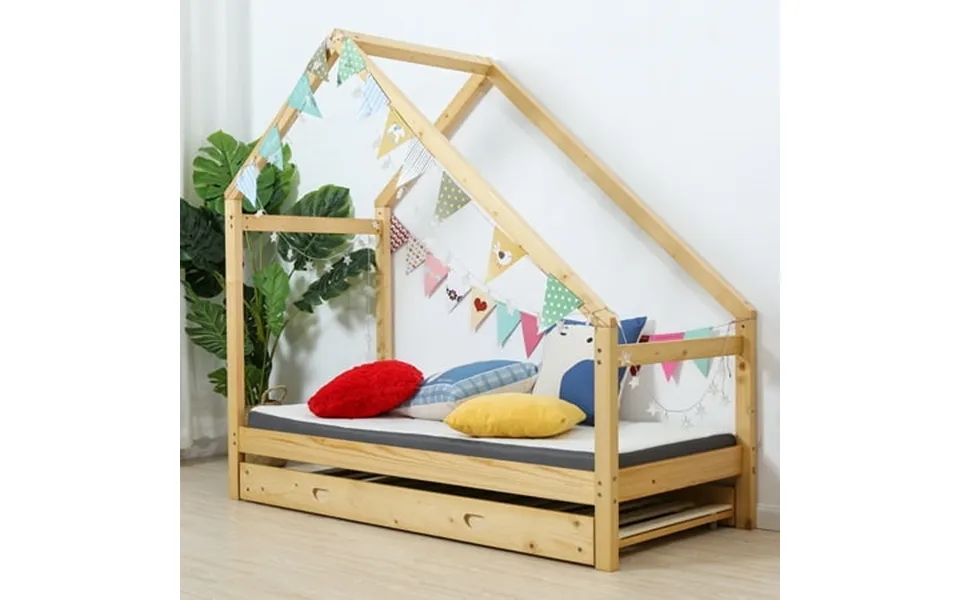 76 X40 Girls Full Bed And Furniture Premium Wooden Toddler Room Bed Frame Tent Bed Floor Bed Princess Decoration