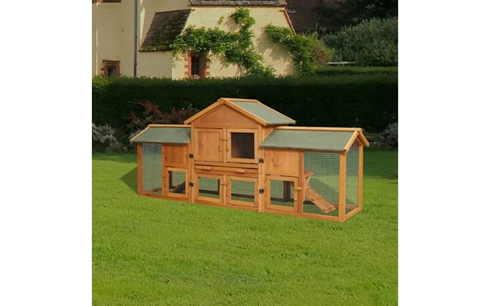 79.5 Extra Large Rabbit Cage Bunny Cage With 2 Runs House 2 Tier Waterproof Roof Pet Supplies With Removable Tray Pet Ca