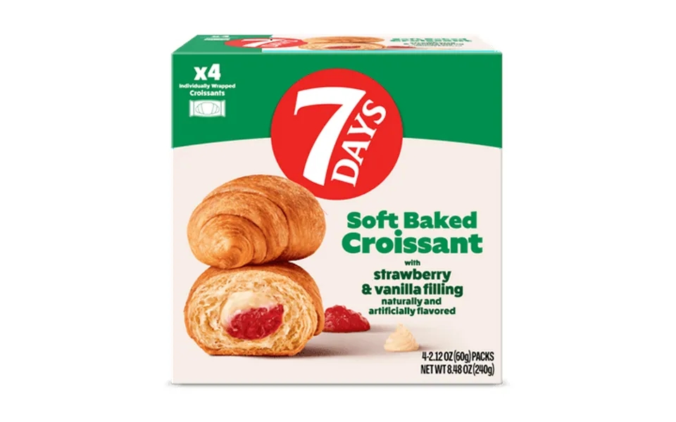7days Soft Croissant Strawberry Vanilla Croissant 4 Pack On The Go Breakfast Pastry 2
