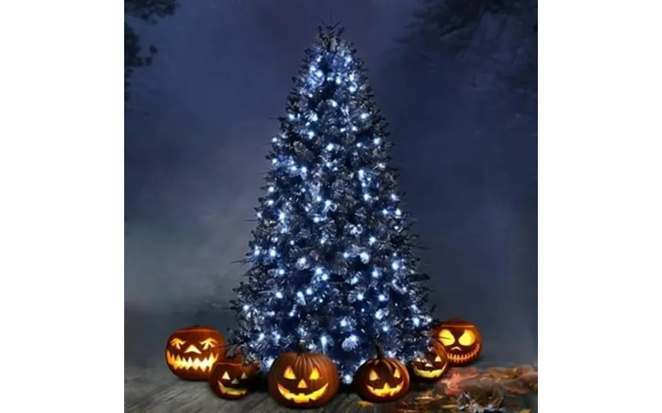 7ft Black Christmas Tree Prelit Pre Lit Artificial Tree With 450 Lights And 1916 Branch Tips Foldable Metal Stand Hinged