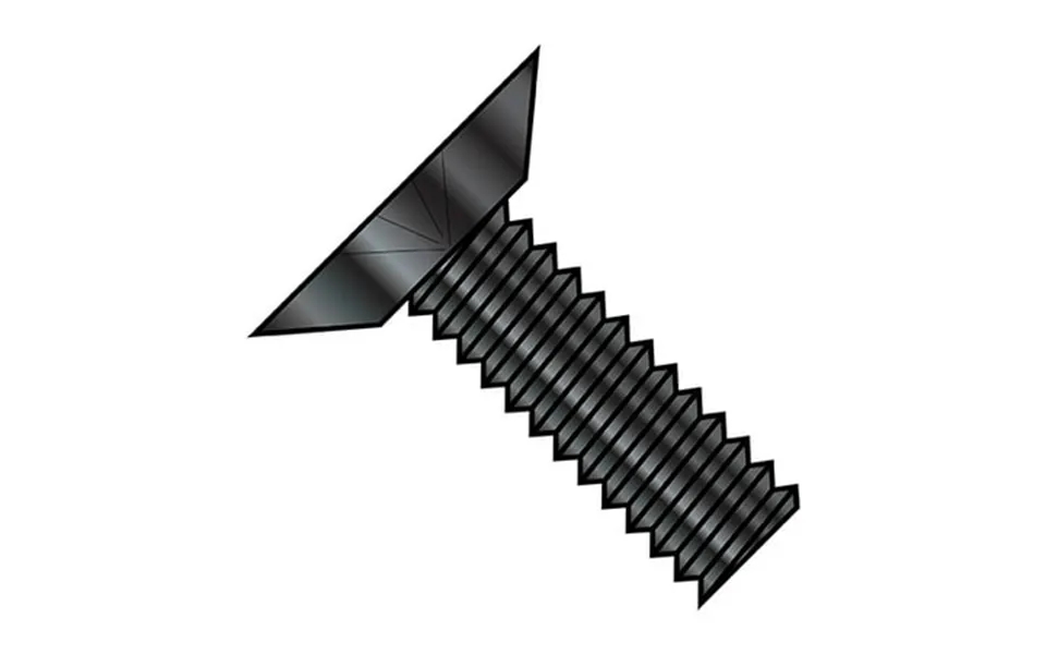 8-32x3 8 Phillips Flat Undercut Machine Screw Fully Threaded 18 8 Stainless Steel Black Oxide Pack Qty 5 000 Bc-0806mpu1