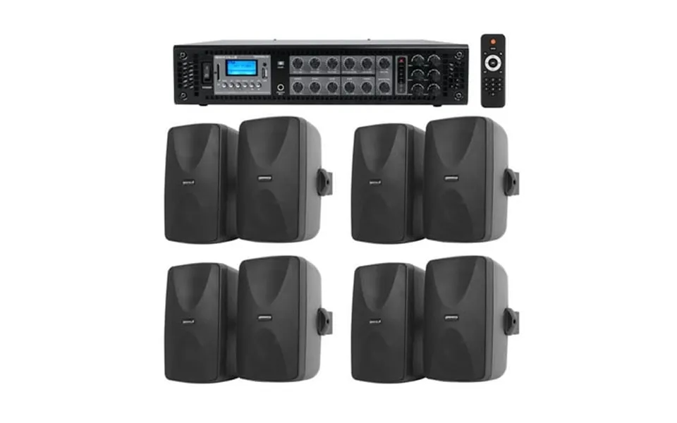 8 5.25 Black Commercial 70v Wall Speakers Amp For Restaurant Office Cafe Bar