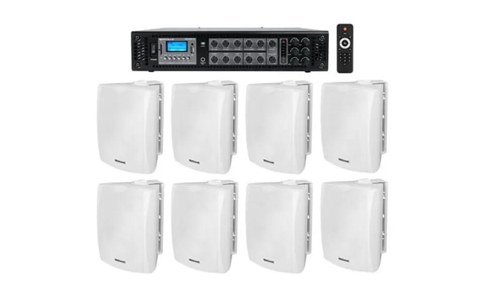 8 6.5 White Commercial 70v Wall Speakers Amp For Restaurant Office Cafe Bar