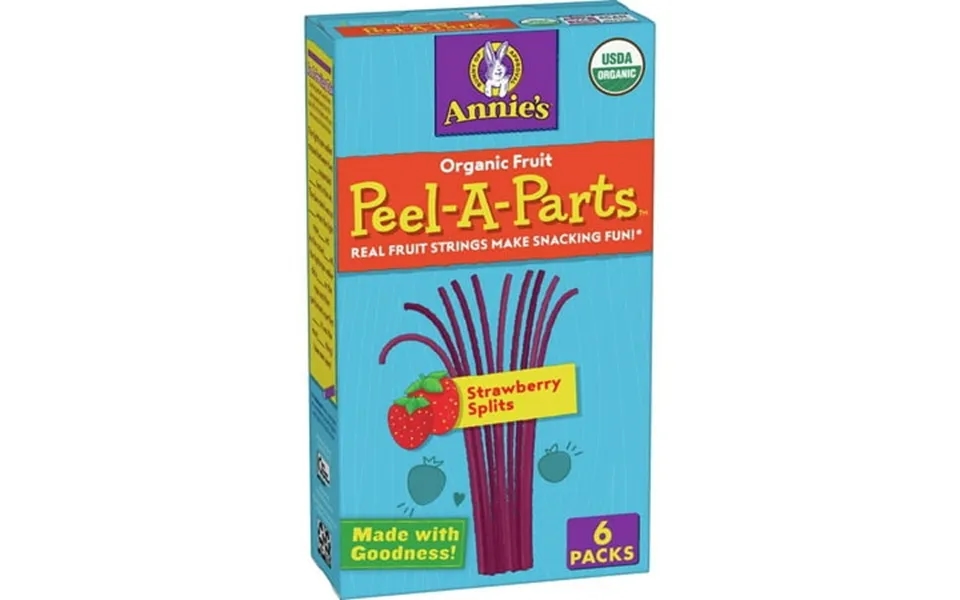 8 Pack Annie S Homegrown - Peel-a-part Fruit Snacks Strawberry Peel 3