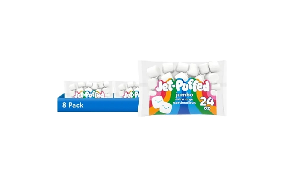 8 Pack Jet-puffed Jumbo Extra Large Marshmallows 1.5 Lb Bag