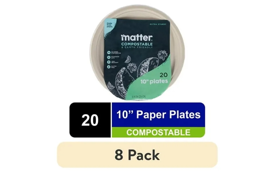 8 Pack Matter Compostable Dinner Plant-based Fiber Disposable Paper Plates 10 20 Count
