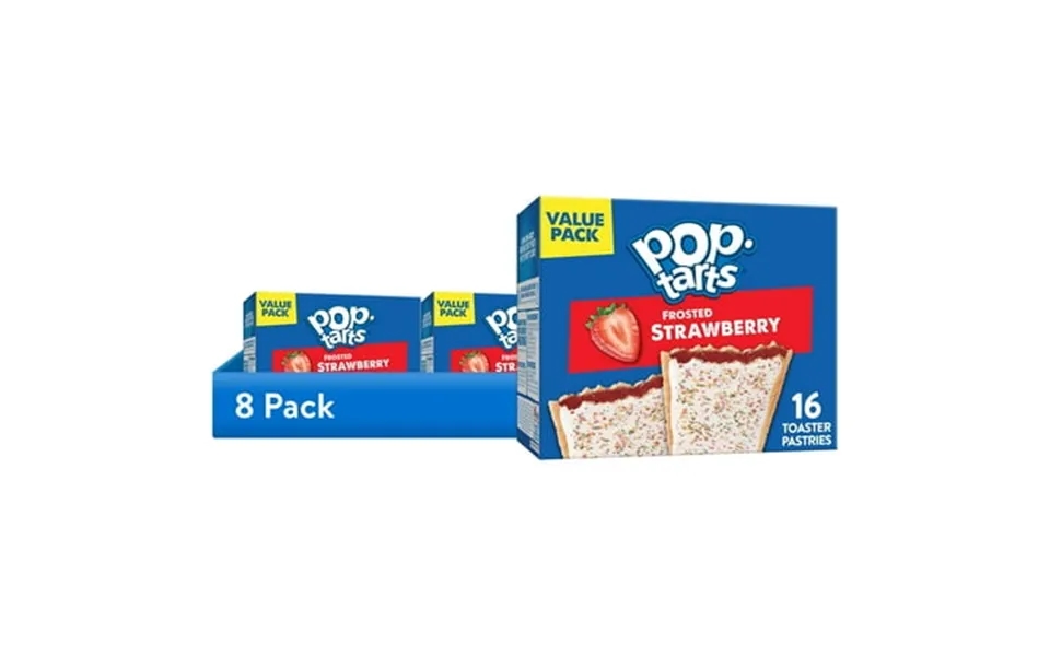 8 Pack Pop-tarts Frosted Strawberry Toaster Pastries Breakfast Foods Shelf-stable 27 Oz 16 Count