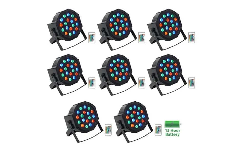 8 Rockville Battery Par 50 Rechargeable Led Dmx Dj Club Wash Up-lights Remote