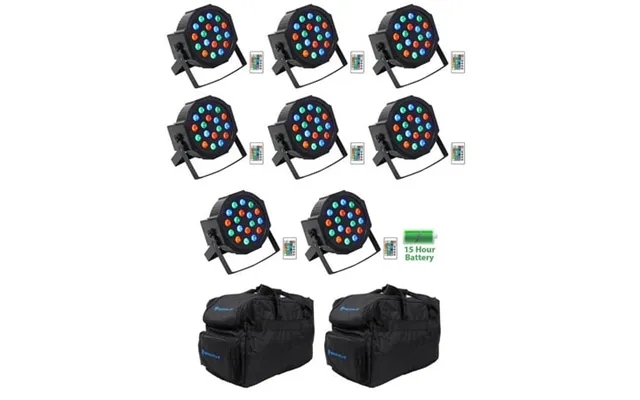 8 Rockville Battery Par 50 Rechargeable Led Dmx Dj Wash Up-lights Remotes Bags product image