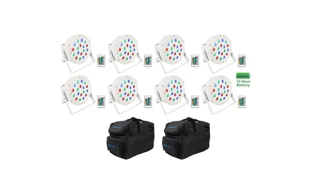 8 Rockville Battery Par 50 White Rechargeable Led Dmx Dj Wash Up-lights Bags product image