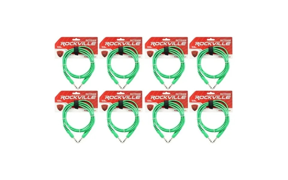 8 Rockville Rctr106g Green 6 1 4 Trs To 1 4 Trs Cable 100% Copper