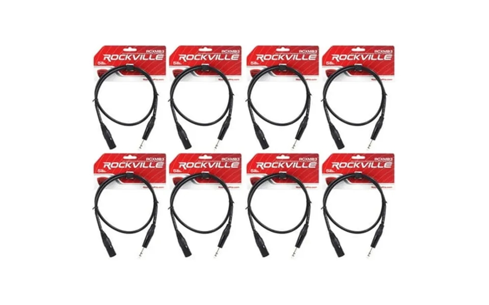 8 Rockville Rcxmb3-b Black 3 Male Rean Xlr To 1 4 Trs Balanced Cables