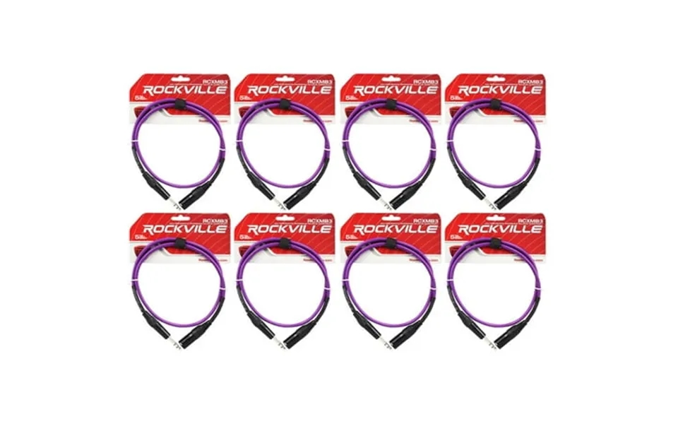 8 Rockville Rcxmb3-p Purple 3 Male Rean Xlr To 1 4 Trs Balanced Cables
