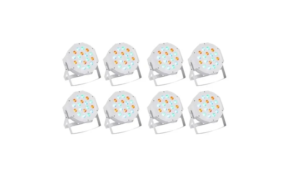 8 Rockville Rockpar50 Wht Led Rgb Compact Par Can Dj Club Dmx Wash Lights