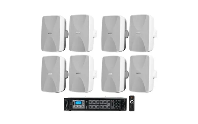8 White 5.25 Commercial 70v Wall Speakers Amp 4 Restaurant Office Cafe Bar product image