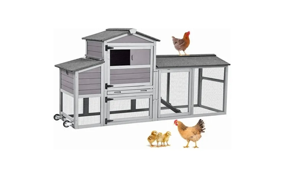 80 Chicken Coop With Wheels Expandable Large Waterproof Chicken House For Outdoor With Nesting Box