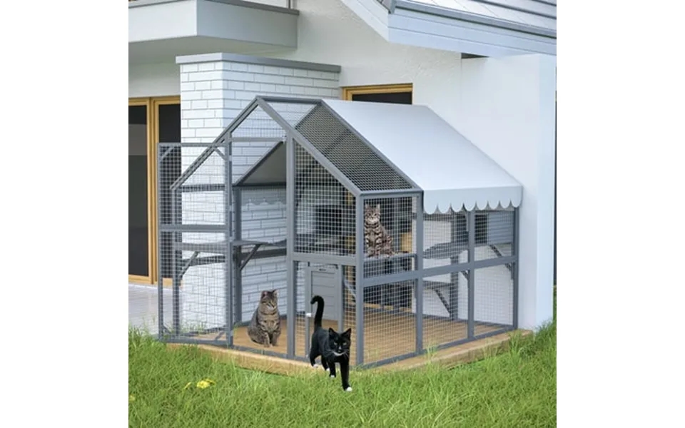 82 L Catio Enclosure For Cars Seizeen Outdoor Cat House Cat Cage Extra Large Walk-in Enclosure For Kitty Pet W Waterproo
