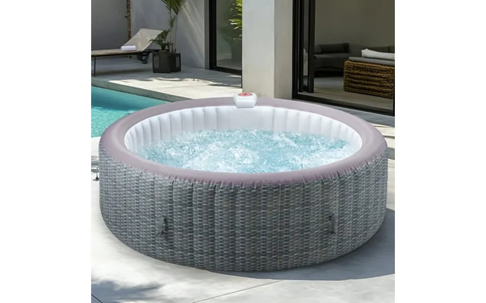 82 Portable Inflatable Hot Tub For Summer Water Party 6 Person Hot Tub With Built-in Heating System With 130pcs Jet Lock