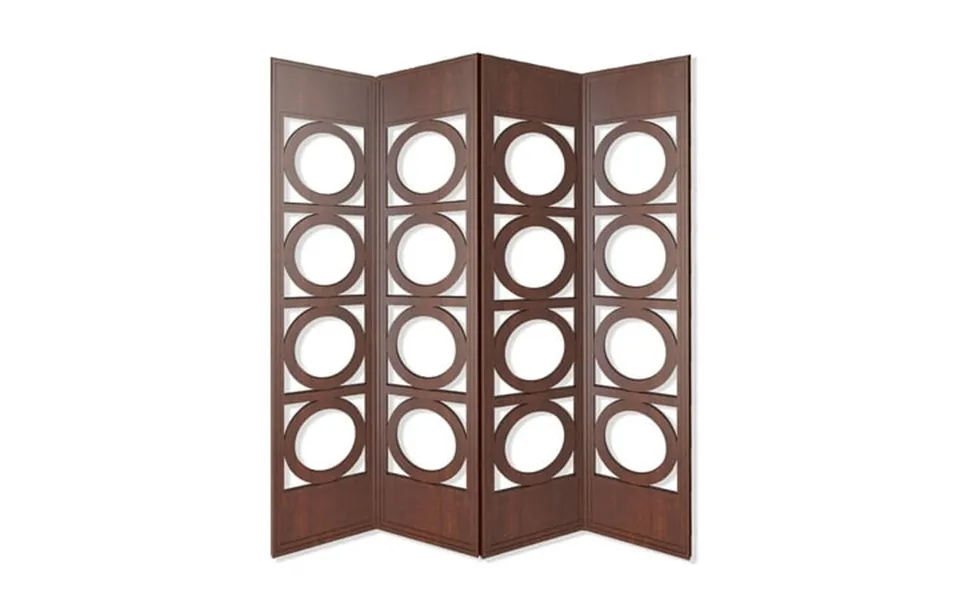 84 X 2 X 84 Brown 4 Panel Wood Screen