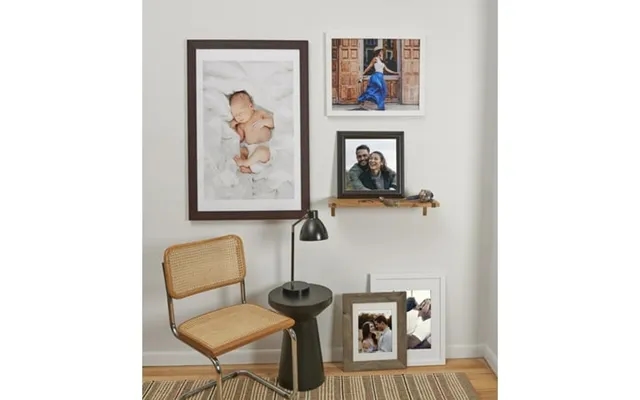 8x8 Photo Fine Art True Black Mat With 12x12 1.25 White Wood Frame product image