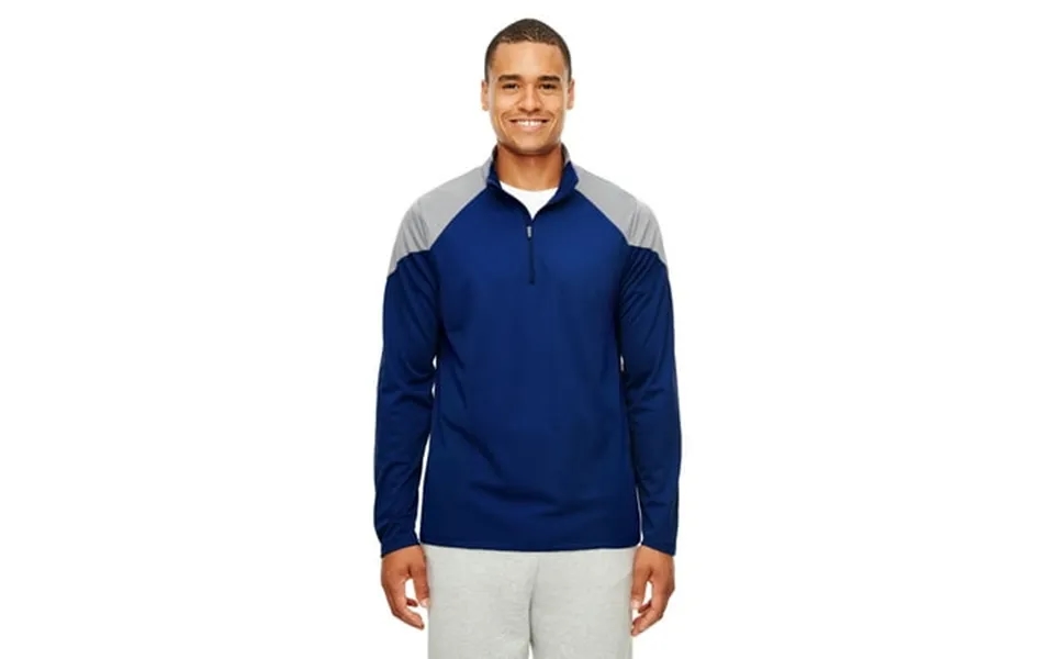 9 Crowns Team 365 Command Moisture Wicking Quarter-zip Shirt Jacket Navy Graphite Medium