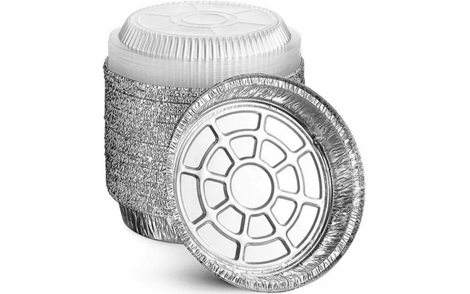 9 Inches Round Aluminum Foil Pans With Clear Lids Disposable Containers Meal Prep 100