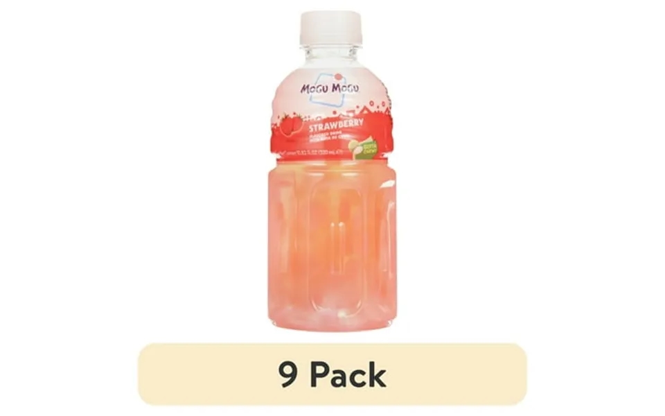 9 Pack Mogu Mogu Aloe Vera Drink With Strawberry Flavor 10.82 Oz