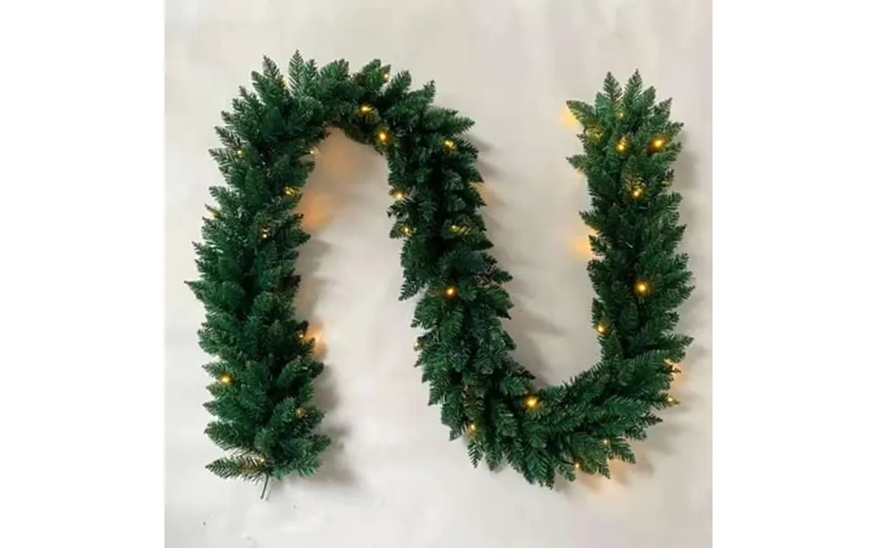 9ft Christmas Garland With 50 Waterproof Led Light Prelit Full Clear Battery Operated Garland 340 Branches Christmas Dec
