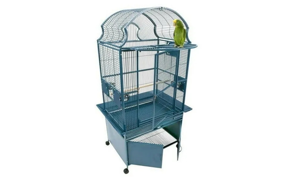 A And E Cage Co. 32 X23 X64 Fan Top Cage With Storage Cabinet - Platinum