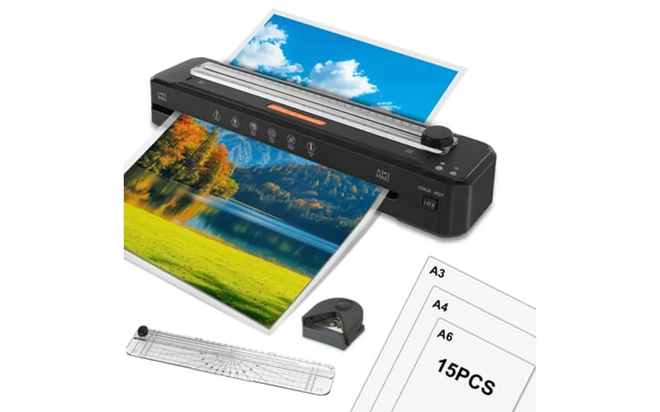 A3 Laminator Machine 13 Inch Cold Hot Laminating Machine With Laminating Sheets Paper Trimmer And Corner Rounder Fast Wa